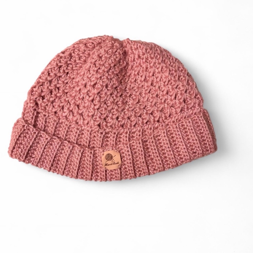 Knitted Pink Kids Beanie